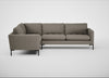 Eton Left Hand Facing Corner Sofa Broad Weave Pebble / Black