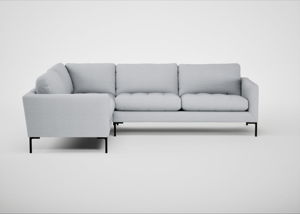 Eton Left Hand Facing Corner Sofa Broad Weave Tin / Black