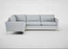 Eton Left Hand Facing Corner Sofa Broad Weave Tin / Brass
