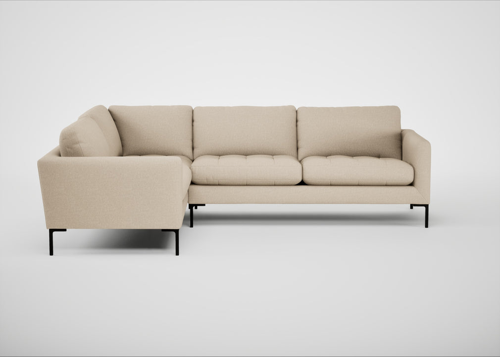Eton Left Hand Facing Corner Sofa Brushed Cotton Oat / Black