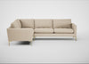 Eton Left Hand Facing Corner Sofa Brushed Cotton Oat / Brass