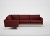 Eton Left Hand Facing Corner Sofa Capelo Linen-Cotton Etruscan Red / Brass