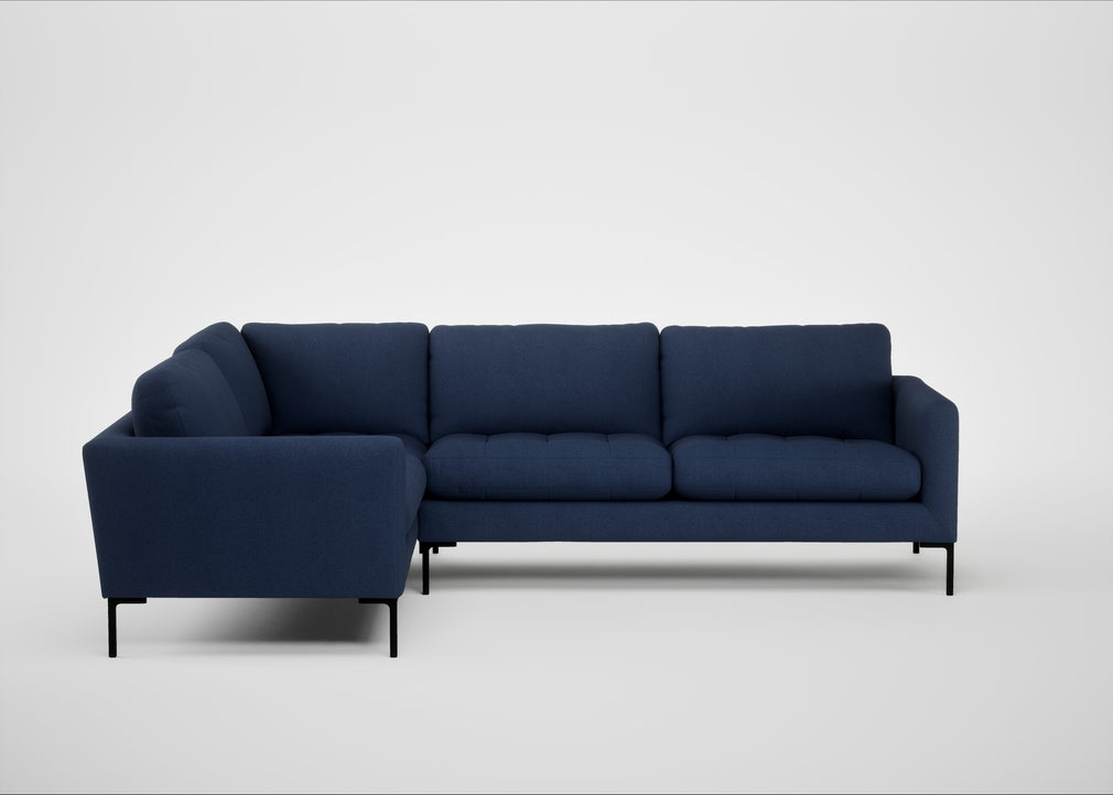 Eton Left Hand Facing Corner Sofa Capelo Linen-Cotton Inkspot / Black