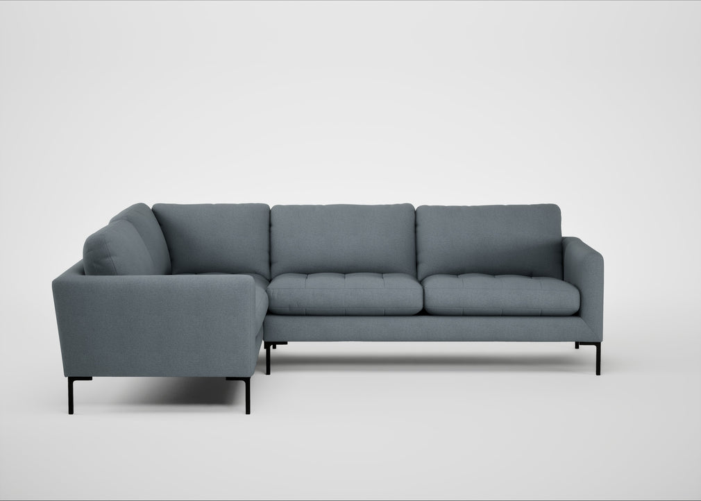 Eton Left Hand Facing Corner Sofa Capelo Linen-Cotton Mineral / Black