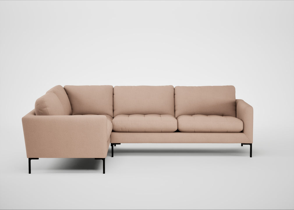 Eton Left Hand Facing Corner Sofa Capelo Linen-Cotton Rosedale / Black