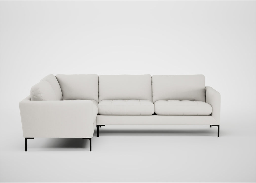 Eton Left Hand Facing Corner Sofa Capelo Linen-Cotton Sea Salt / Black