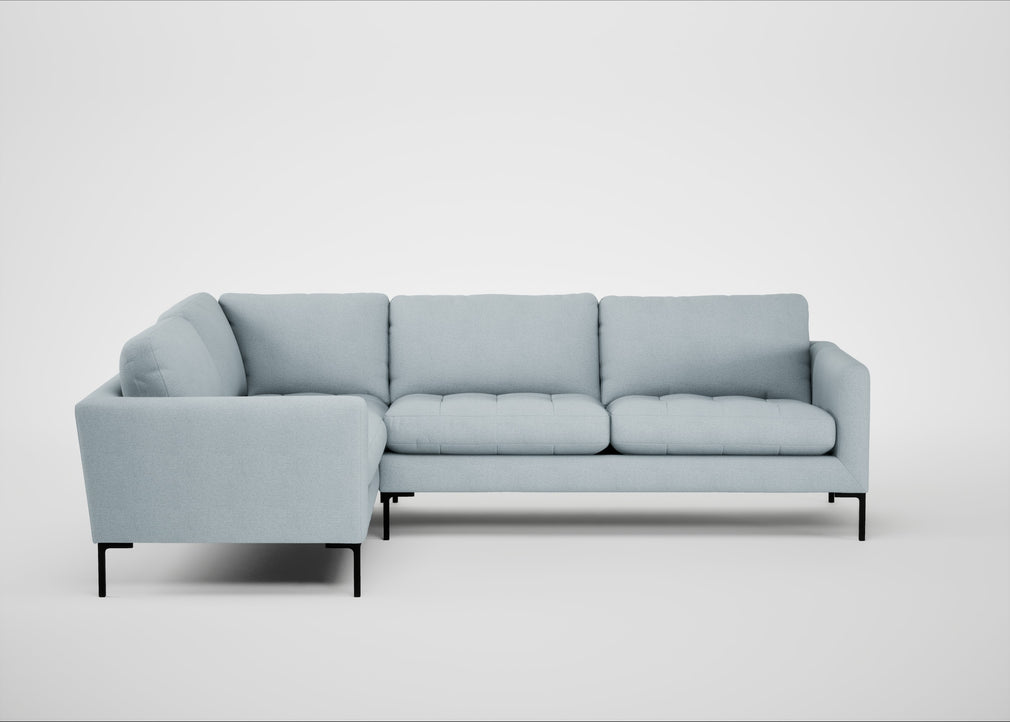 Eton Left Hand Facing Corner Sofa Capelo Linen-Cotton Sea Shanty / Black