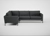 Eton Left Hand Facing Corner Sofa Melton Wool Granite / Black