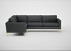Eton Left Hand Facing Corner Sofa Melton Wool Granite / Brass