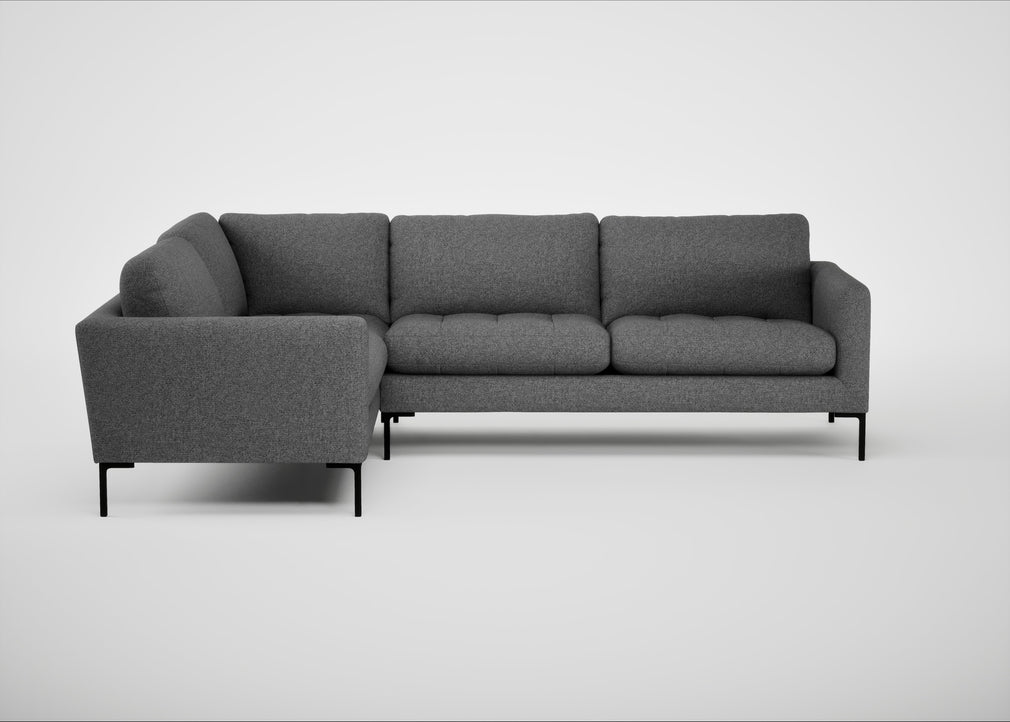 Eton Left Hand Facing Corner Sofa Melton Wool Shale / Black