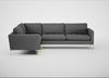 Eton Left Hand Facing Corner Sofa Melton Wool Shale / Brass