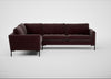Eton Left Hand Facing Corner Sofa Smart Luxe Velvet Acorn / Black