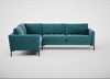Eton Left Hand Facing Corner Sofa Smart Luxe Velvet Airforce Blue / Black