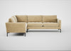 Eton Left Hand Facing Corner Sofa Smart Luxe Velvet Biscuit / Black