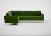 Eton Left Hand Facing Corner Sofa Smart Luxe Velvet Grass / Brass