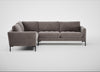 Eton Left Hand Facing Corner Sofa Smart Luxe Velvet Mushroom / Black