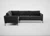 Eton Left Hand Facing Corner Sofa Smart Luxe Velvet Nickel / Black