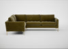 Eton Left Hand Facing Corner Sofa Smart Luxe Velvet Peridot / Brass