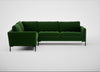 Eton Left Hand Facing Corner Sofa Smart Velvet Forest / Black