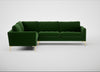 Eton Left Hand Facing Corner Sofa Smart Velvet Forest / Brass