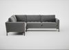 Eton Left Hand Facing Corner Sofa Smart Velvet Mercury / Black