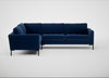 Eton Left Hand Facing Corner Sofa Cotton Velvet Midnight / Black