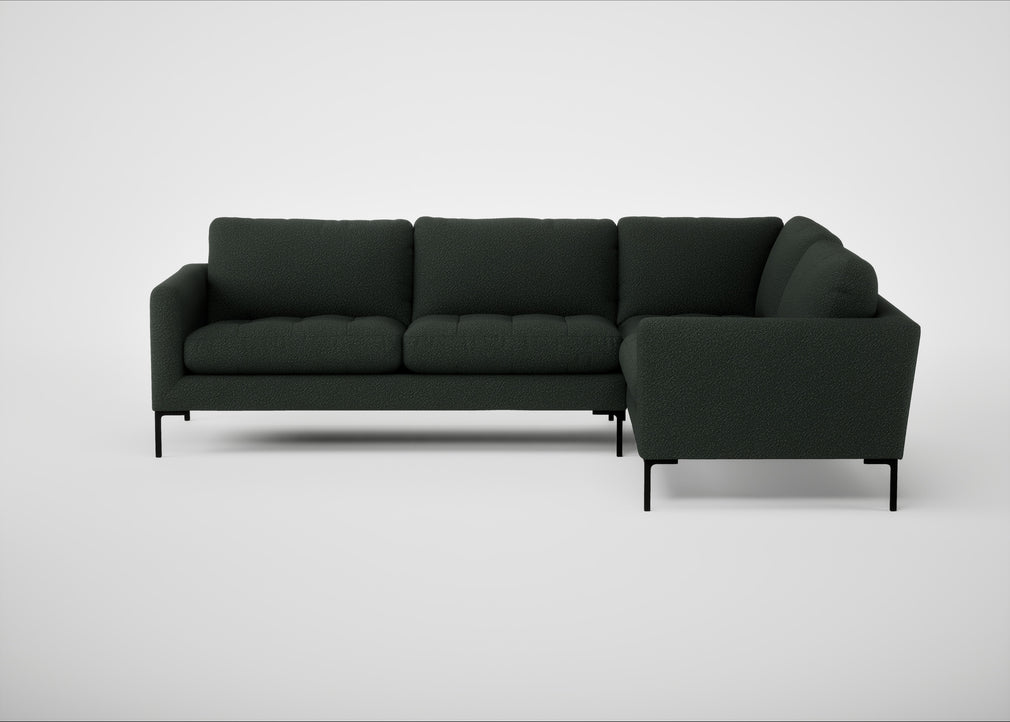 Eton Right Hand Facing Corner Sofa Boucle Fern / Black