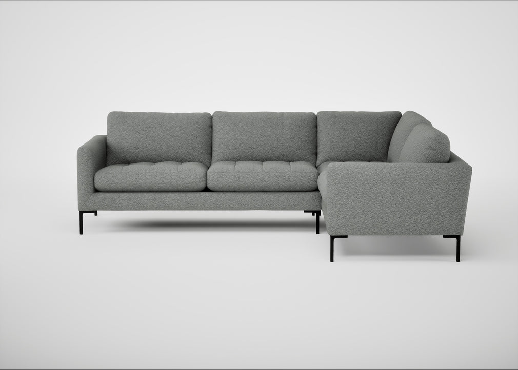 Eton Right Hand Facing Corner Sofa Boucle Steel / Black