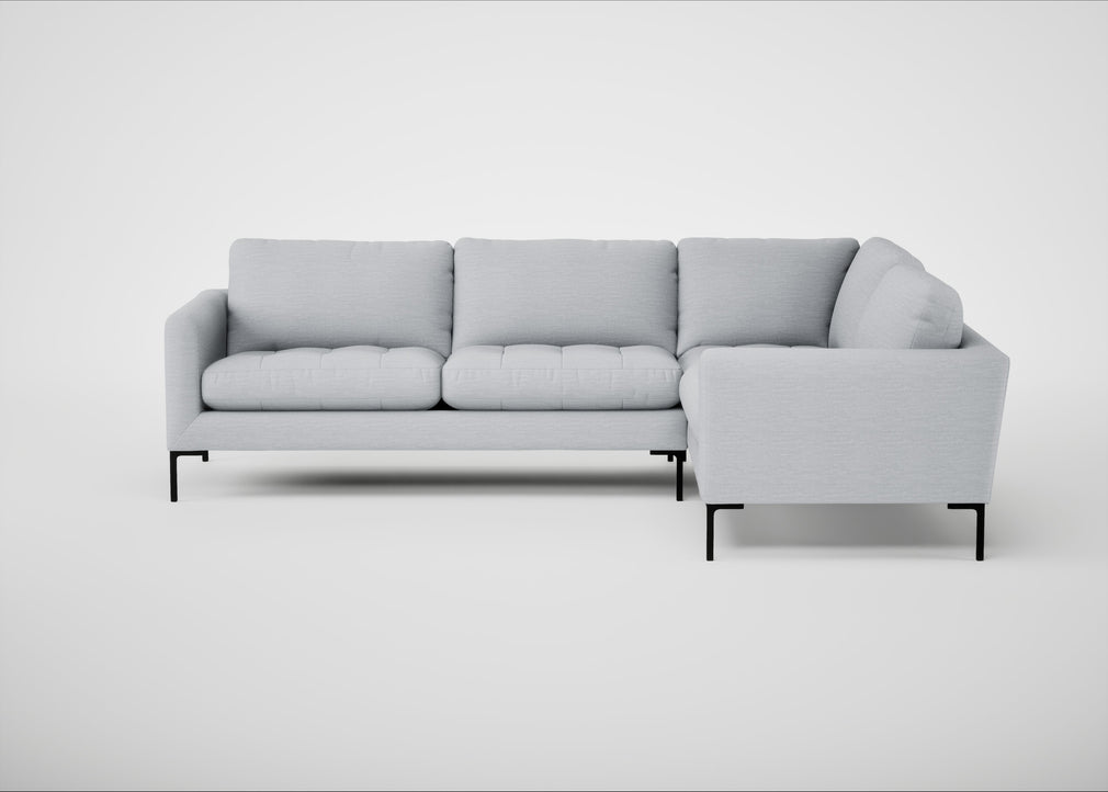 Eton Right Hand Facing Corner Sofa Broad Weave Tin / Black