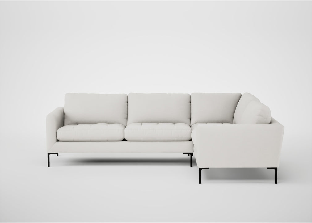 Eton Right Hand Facing Corner Sofa Capelo Linen-Cotton Sea Salt / Black