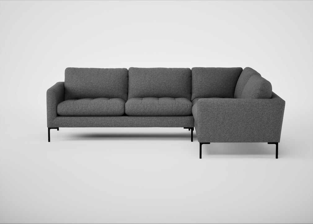 Eton Right Hand Facing Corner Sofa Melton Wool Shale / Black