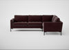 Eton Right Hand Facing Corner Sofa Smart Luxe Velvet Acorn / Black
