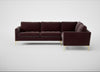 Eton Right Hand Facing Corner Sofa Smart Luxe Velvet Acorn / Brass