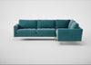 Eton Right Hand Facing Corner Sofa Smart Luxe Velvet Airforce Blue / Brass