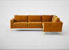 Eton Right Hand Facing Corner Sofa Smart Luxe Velvet Cognac / Brass