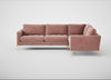 Eton Right Hand Facing Corner Sofa Smart Luxe Velvet Dusky Pink / Brass