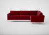 Eton Right Hand Facing Corner Sofa Smart Luxe Velvet Mulberry / Brass