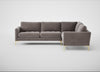 Eton Right Hand Facing Corner Sofa Smart Luxe Velvet Mushroom / Brass