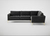 Eton Right Hand Facing Corner Sofa Smart Luxe Velvet Nickel / Brass