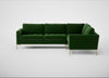 Eton Right Hand Facing Corner Sofa Smart Velvet Forest / Brass