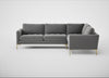 Eton Right Hand Facing Corner Sofa Smart Velvet Mercury / Brass