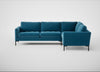 Eton Right Hand Facing Corner Sofa Smart Velvet Ocean Blue / Black