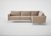 Eton Right Hand Facing Corner Sofa Smart Velvet Pebble / Brass