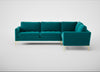 Eton Right Hand Facing Corner Sofa Smart Velvet Petrol / Brass