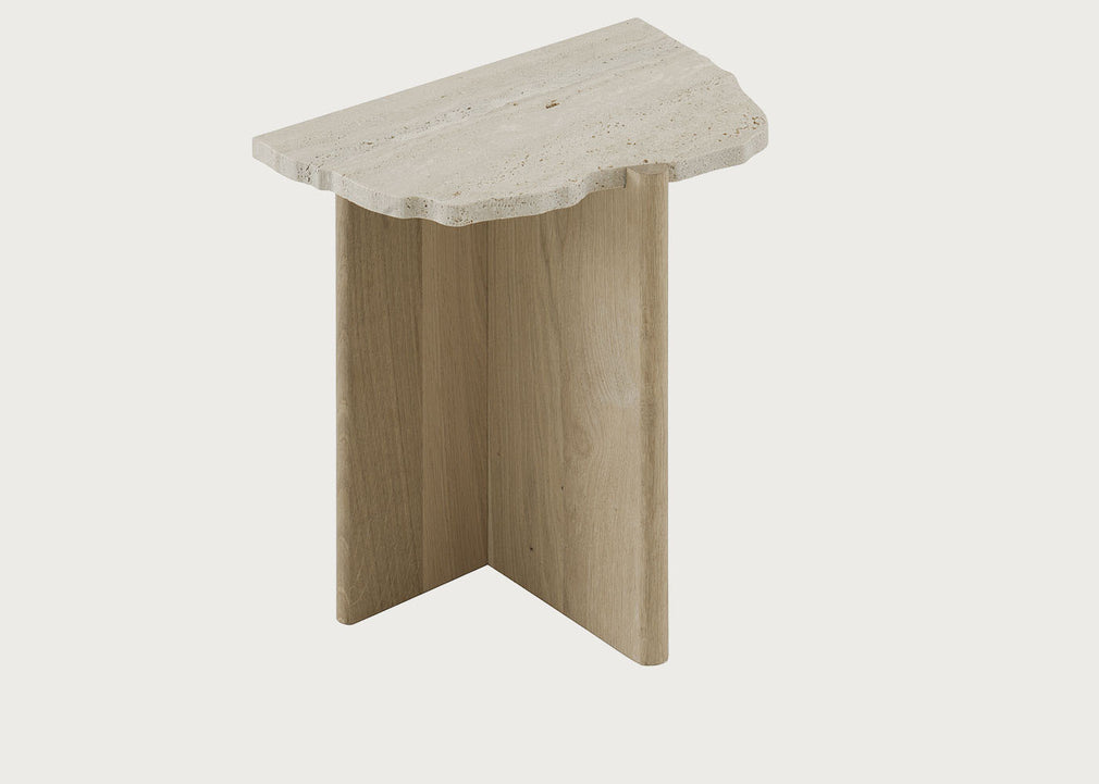 Rhea Side Table Travertine Top