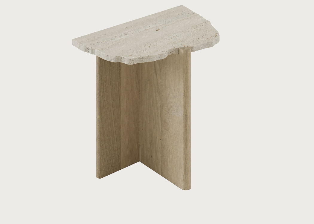 Rhea Side Table Travertine Top