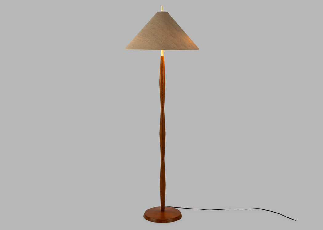 Osaka Floor Lamp Walnut Finish
