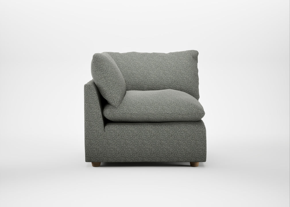 Astrid Corner Unit Boucle Tweed Lapis / Natural Beech