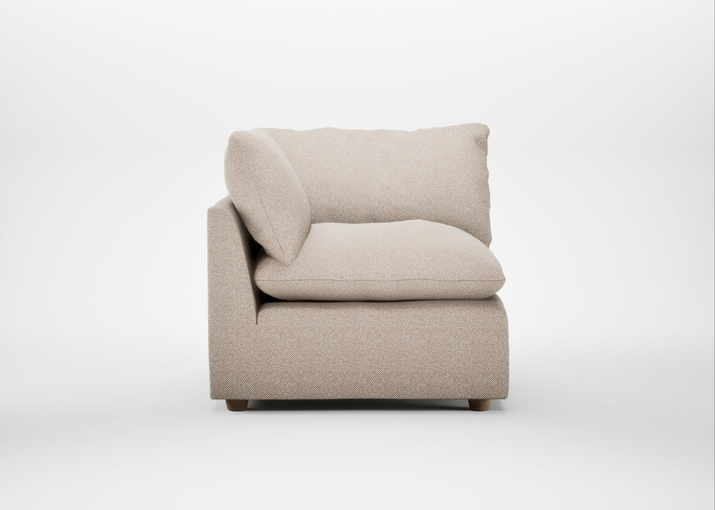 Astrid Corner Unit Boucle Tweed Pearl / Natural Beech