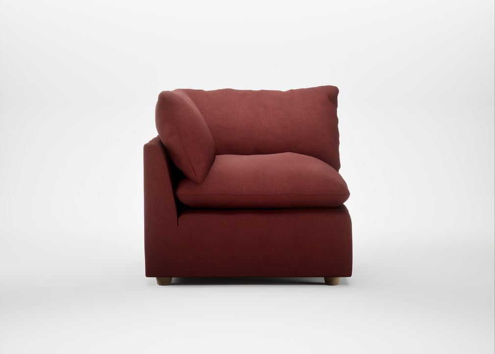 Astrid Corner Unit Capelo Linen-Cotton Etruscan Red / Natural Beech